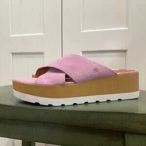 New Lucky Brand Vebony Platform Slide Sandal Pink Size 10